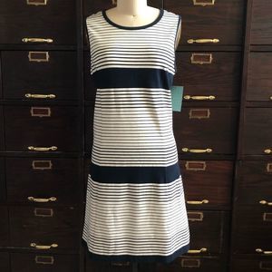 Susina Navy Sapphire Stripe Knit Dress -S